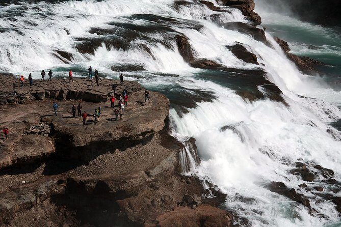 Golden Circle Classic Day Tour from Reykjavik - Gullfoss: double-tier power, 32 meters down, and mist you can feel