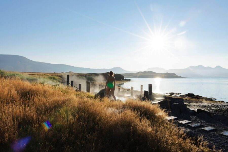 Hvammsvik Hot Springs: Admission Package - Pool time: seven temperatures, steam room, and a swim-up bar