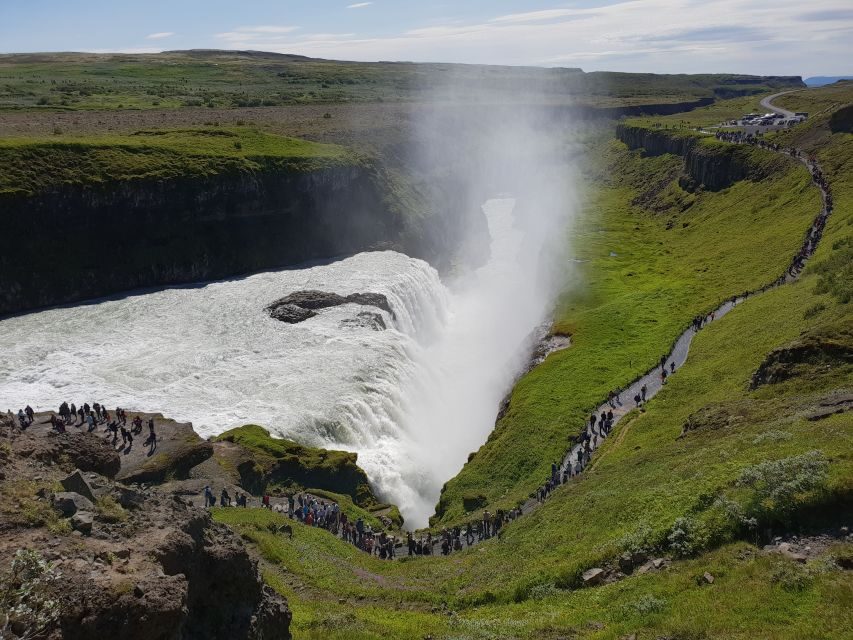 Reykjavik: Golden Circle, Kerid Crater, & Blue Lagoon Tour - Gullfoss waterfall: the kind of power you hear before you see