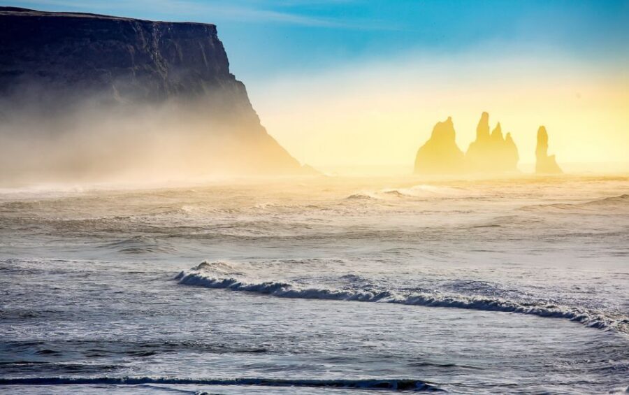 Reykjavík: South Coast Waterfalls, Black Sand & Glacier Tour - Skógafoss: 60 meters of waterfall power